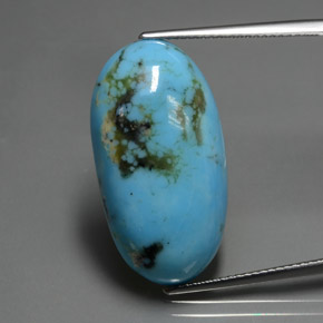 Turchese naturale blu da 14,23 ct, taglio ovale, opaco