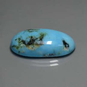 Turchese naturale blu da 14,23 ct, taglio ovale, opaco
