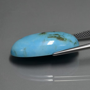 Turchese naturale blu da 14,23 ct, taglio ovale, opaco