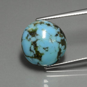 Turchese Blu naturale da 6.03 ct, Taglio rotondo, Opaco