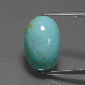 Turchese naturale blu da 6,68 ct, taglio ovale, opaco