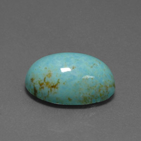 Turchese naturale blu da 6,68 ct, taglio ovale, opaco