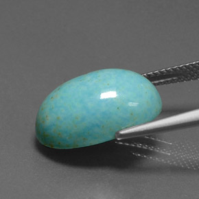 Turchese naturale blu da 6,68 ct, taglio ovale, opaco