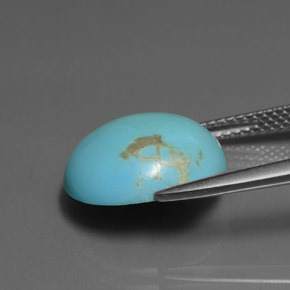 Turchese Blu naturale da 5.58 ct, Taglio a cuscino, Opaco