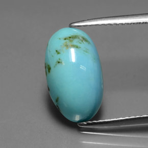Turchese naturale blu da 2,94 ct, taglio ovale, opaco
