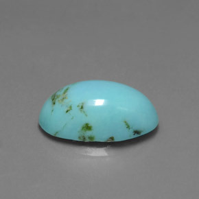 Turchese naturale blu da 2,94 ct, taglio ovale, opaco
