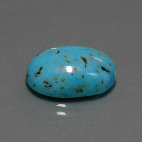 Turchese naturale blu da 6,96 ct, taglio ovale, opaco