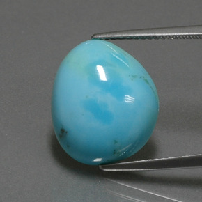 Turchese naturale blu da 6,21 ct, forma fantasia, opaco
