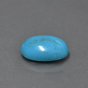 Turchese naturale blu da 1,74 ct, taglio ovale, opaco