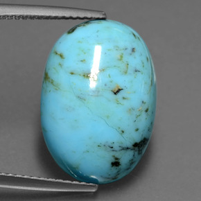 Turchese naturale blu da 7,13 ct, taglio ovale, opaco