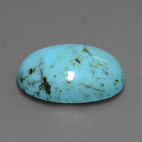 Turchese naturale blu da 7,13 ct, taglio ovale, opaco