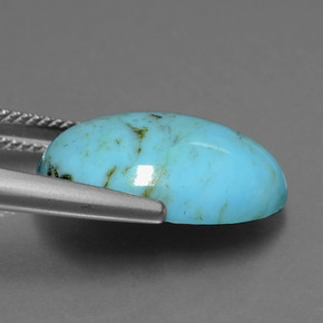 Turchese naturale blu da 7,13 ct, taglio ovale, opaco