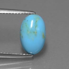 Turchese Blu naturale da 1.62 ct, Taglio ovale, Opaco