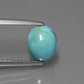 Turchese naturale verde da 1,27 ct, taglio ovale, opaco