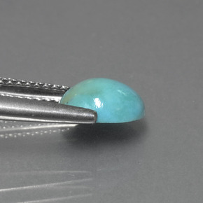 Turchese naturale verde da 1,27 ct, taglio ovale, opaco