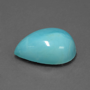 Turchese naturale blu da 5,14 ct, taglio a pera, opaco