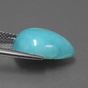 Turchese naturale blu da 5,14 ct, taglio a pera, opaco
