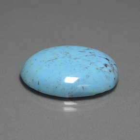 Turchese naturale blu da 20,47 ct, taglio ovale, opaco
