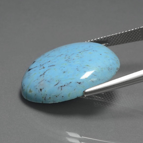 Turchese naturale blu da 20,47 ct, taglio ovale, opaco