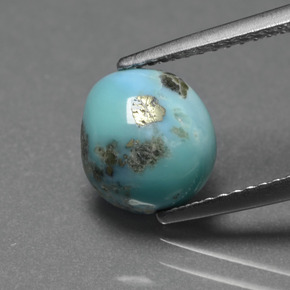 Turchese naturale blu da 1,83 ct, forma fantasia, opaco