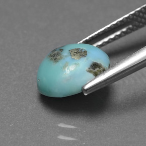 Turchese naturale blu da 1,83 ct, forma fantasia, opaco