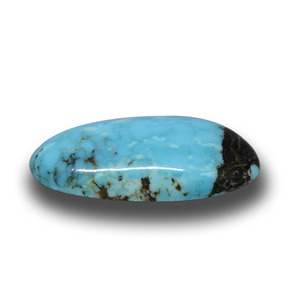 Turchese naturale blu da 10,37 ct, forma fantasia, opaco