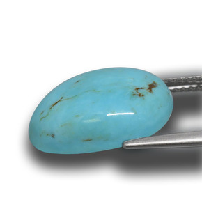 Turchese naturale blu da 7,21 ct, forma fantasia, opaco