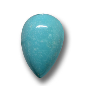 Turchese naturale blu da 4,42 ct, taglio a pera, opaco