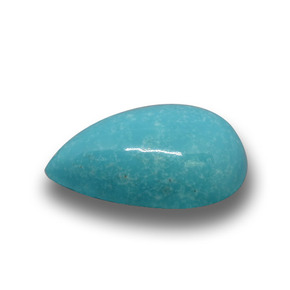 Turchese naturale blu da 4,42 ct, taglio a pera, opaco
