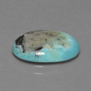 Turchese naturale blu da 2,72 ct, taglio ovale, opaco