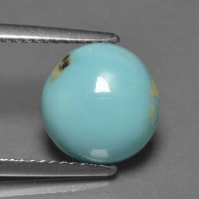 Turchese Blu naturale da 3.38 ct, Taglio rotondo, Opaco