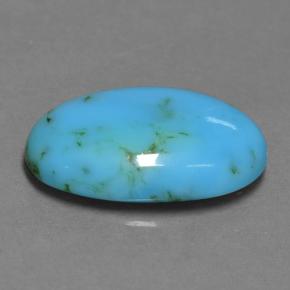Turchese naturale blu da 4,42 ct, taglio ovale, opaco