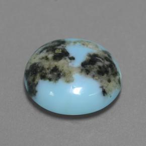 Turchese naturale blu da 2,87 ct, taglio rotondo, opaco