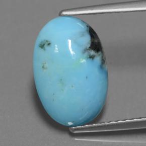 Turchese naturale blu da 2,40 ct, taglio ovale, opaco