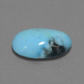 Turchese naturale blu da 2,40 ct, taglio ovale, opaco