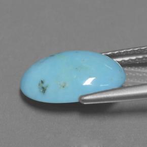 Turchese naturale blu da 2,40 ct, taglio ovale, opaco