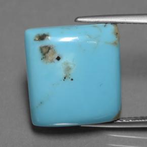 Turchese naturale blu da 9,94 ct, quadrato, opaco