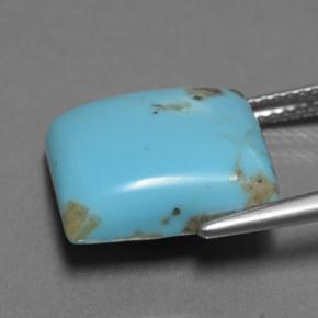 Turchese naturale blu da 9,94 ct, quadrato, opaco
