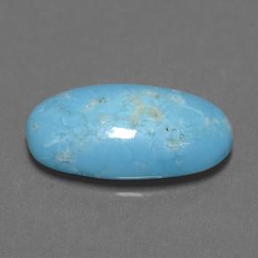 Turchese naturale blu da 2,85 ct, taglio ovale, opaco