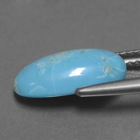 Turchese naturale blu da 2,85 ct, taglio ovale, opaco