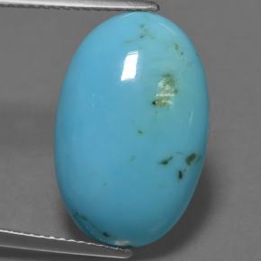 Turchese naturale blu da 8,57 ct, taglio ovale, opaco