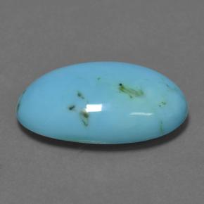 Turchese naturale blu da 8,57 ct, taglio ovale, opaco