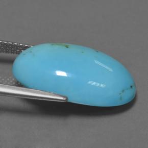 Turchese naturale blu da 8,57 ct, taglio ovale, opaco