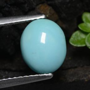 Turchese naturale blu da 1,11 ct, taglio ovale, opaco