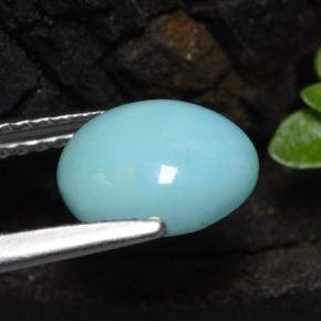 Turchese naturale blu da 1,11 ct, taglio ovale, opaco
