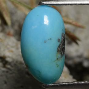 Turchese naturale blu da 1,34 ct, forma fantasia, opaco