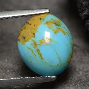 Turchese naturale blu da 2,22 ct, forma fantasia, opaco