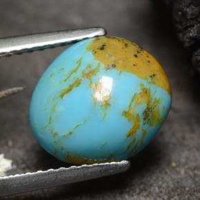 Turchese naturale blu da 2,22 ct, forma fantasia, opaco