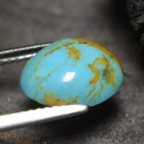 Turchese naturale blu da 2,22 ct, forma fantasia, opaco