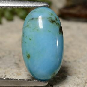 Turchese naturale blu da 1,95 ct, taglio ovale, opaco